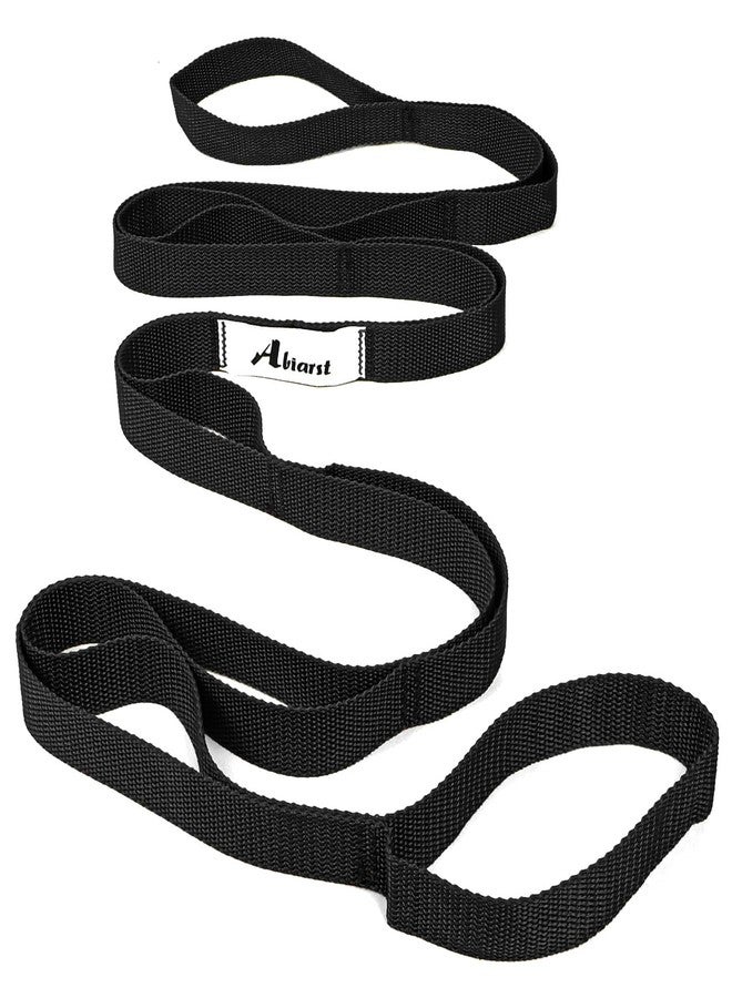 Abiarst Stretching Strap Yoga Straps for Physical Therapy, 10 Loops Non-Elastic Stretch Band for Pilates, Flexibility, Exercise and Gymnastics (Black) - Image 1